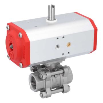 Ball valve ZA 3/4 "thread, with drive EE55, Stainless steel / PTFE FKM, spring return