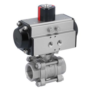 Ball valve ZA 1"-female thread, actuator OD50, Stainless steel/PTFE-FKM, double acting