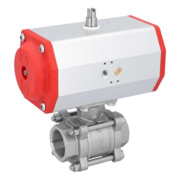 Ball valve ZA 11/2 "female, with drive EE85, Stainless steel / PTFE FKM, spring return