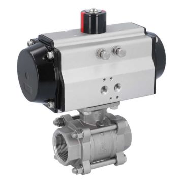 Ball valve ZA 11/2"-female thread, actuator OE85, Stainless steel/PTFE-FKM, spring return