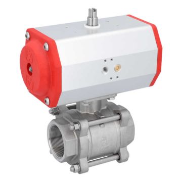 Ball valve ZA 2 "female, with drive EE85, Stainless steel / PTFE FKM, spring return