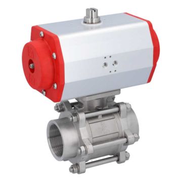 Ball valve ZA 21/2 "female, with drive EE100, Stainless steel / PTFE FKM, spring return