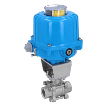 Ball valve-ZA / HT, 1/2 "-Innengew., With drive-NE, Stainless steel / PTFE FKM, 24V DC, term 7sec.