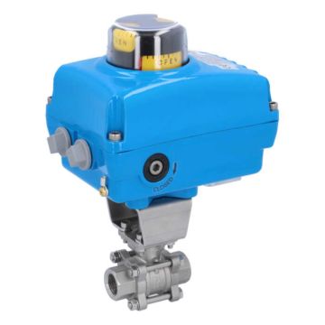 Ball valve-ZA / HT, 1/2 "-Innengew., With drive-NE, Stainless steel / PTFE FKM, 24V DC, running time a