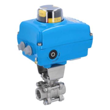 Ball valve-ZA / HT, 3/4 "-Innengew., With drive-NE, Stainless steel / PTFE FKM, 24V DC, running time a