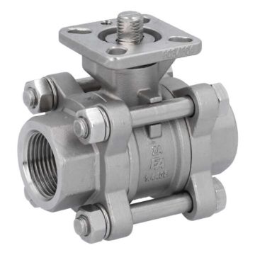 Ball valve 3/4", PN64, 1.4408/PTFE-FKM, HT, male thread, ISO 5211, -30ºC to +196ºC, DIN3202-M3