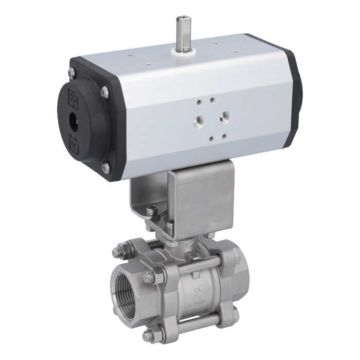 Ball valve-ZA / HT, 11/4 "-Innengew., With drive E, Stainless steel / PTFE FKM, double acting