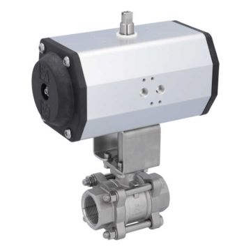 Ball valve-ZA / HT, 11/4 "-Innengew., With drive E, Stainless steel / PTFE FKM, spring return