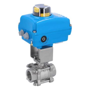 Ball valve-ZA / HT, 11/4 "-Innengew., With drive-N, Stainless steel / PTFE FKM, 24V DC, running time a