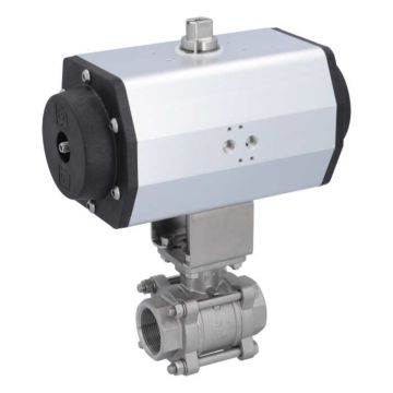 Ball valve-ZA / HT, 11/2 "-Innengew.,with Actuator, Stainless steel / PTFE FKM, spring return