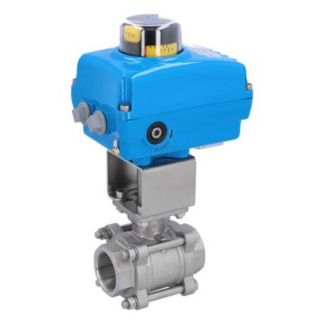 Ball valve-ZA / HT, 11/2 "-Innengew., With drive-N, Stainless steel / PTFE FKM, 24V DC, running time a