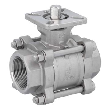 Ball valve 11/2", PN64, 1.4408/PTFE-FKM, HT, male thread, ISO 5211, -30ºC to +196ºC, DIN3202-M3