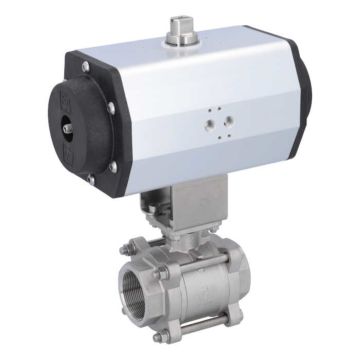 Ball valve-ZA / HT, 2 "female,with Actuator EE100, Stainless steel / PTFE FKM, spring return