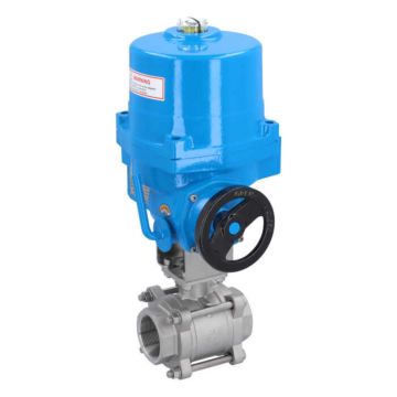 Ball valve-ZA / HT, 2 "female, with drive-NE09, Stainless steel / PTFE FKM, 24V DC, term 17sek.