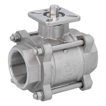 Ball valve 2", PN64, 1.4408/PTFE-FKM, HT, male thread, ISO 5211, -30ºC to +196ºC, DIN3202-M3