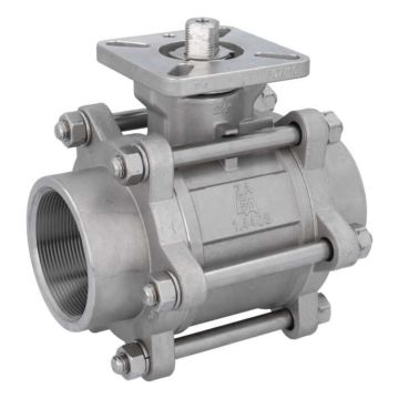 Ball valve 21/2", PN64, 1.4408/PTFE-FKM, HT, male thread, ISO 5211, -30ºC to +196ºC, DIN3202-M3