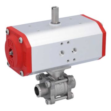 Ball valve-ZA, DN15, with actuator-EE, SR55, AX, stainless steel/PTFE-FKM, spring return