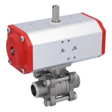 Ball valve-ZA, DN20, with actuator-EE, SR55, AX, stainless steel/PTFE-FKM, spring return