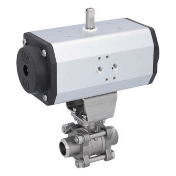 Ball valve-ZA / HT, DN20-Weld., With drive EE63, Stainless steel / PTFE FKM, spring return