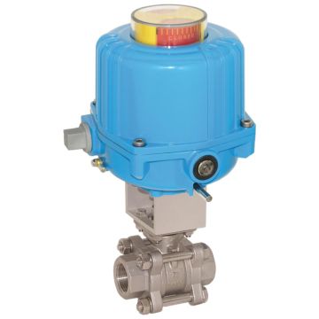 Ball valve-ZA / HT, DN20-Weld., With drive-NE03, Stainless steel / PTFE FKM, 230V 50Hz, Duration 12