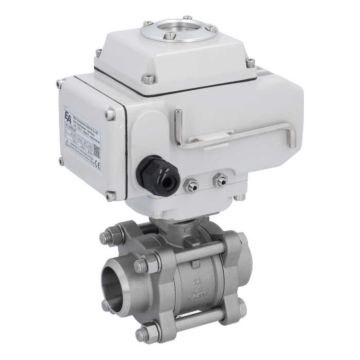 Ball valve ZA DN32-butt welded, actuator-LE05, st. steel/PTFE-FKM, 24VDC, operating time app. 20s