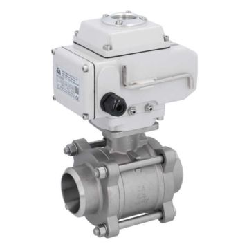 Ball valve ZA DN50-butt welded, actuator-LE05, st. steel/PTFE-FKM, 24VDC, operating time app. 20s