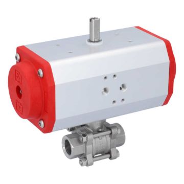 Ball valve-ZA, 1/2 "thread, with drive EE63, stainless steel / PTFE FKM, of voids, spring retur