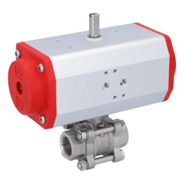 Ball valve-ZA, 3/4, with actuator-EE, SR63, AX, stainl. steel/PTFE-FKM, cavity free, spring return