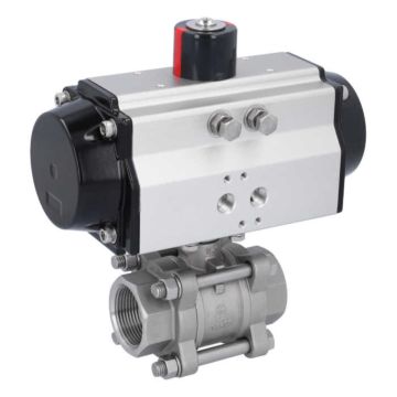 Ball valve-ZA, 11/4" female thread, actuator OE85, stainl. steel/PTFE-FKM, cavity free, spring return