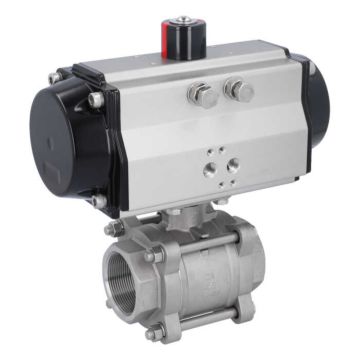 Ball valve-ZA, 2" female thread, actuator OE110, stainl. steel/PTFE-FKM, cavity free, spring return