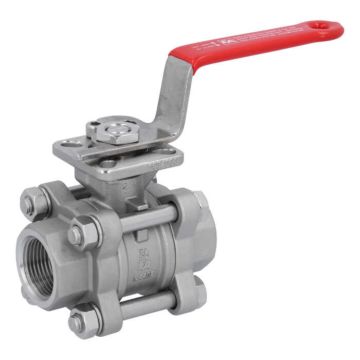 Ball valve 3/4 ", PN64, 1.4408 / PTFE FKM, Internal thread, ISO 5211, DIN3202-M3