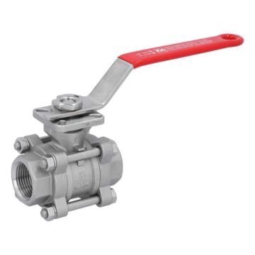 Ball valve 1 "PN64, 1.4408 / PTFE FKM, Internal thread, ISO 5211, DIN3202-M3