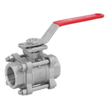 Ball valve 11/4 ", PN64, 1.4408 / PTFE FKM, Internal thread, ISO 5211, DIN3202-M3