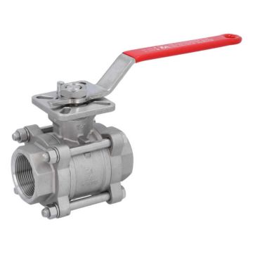 Ball valve 11/2 ", PN64, 1.4408 / PTFE FKM, Internal thread, ISO 5211, DIN3202-M3