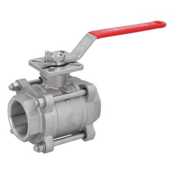 Ball valve 2 ", PN64, 1.4408 / PTFE FKM, Internal thread, ISO 5211, DIN3202-M3