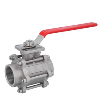 Ball valve 21/2 ", PN64, 1.4408 / PTFE FKM, Internal thread, ISO 5211, DIN3202-M3