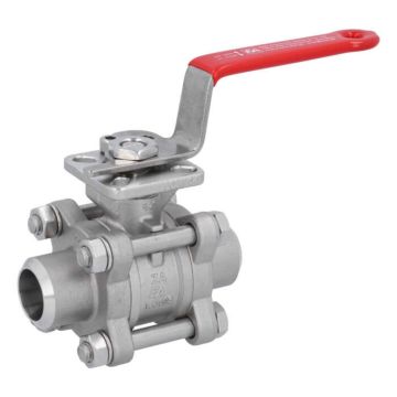 Ball valve DN20, PN64, 1.4408 / PTFE FKM, Weld ends, ISO 5211, DIN3202-S13