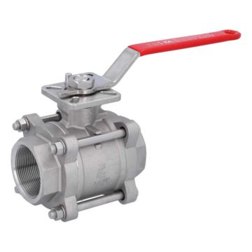 Ball valve 2", PN64, 1.4408/PTFE-FKM, Internal thread, cavity free, ISO 5211, DIN3202-M3