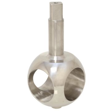 Ball-ZD, DN65, T-bore, stainless steel, ball + stem