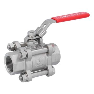 Ball valve 3/4 ", PN64, 1.4408 / PTFE, HT, Female, full DONE., DIN3202-M3