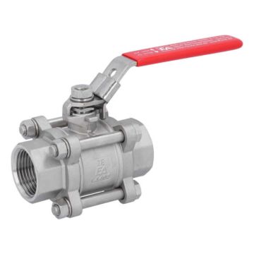 Ball valve 1 "PN64, 1.4408 / PTFE, HT, Female, full DONE., DIN3202-M3