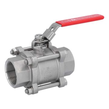 Ball valve 11/4 ", PN40, 1.4408 / PTFE, HT, Female, full DONE., DIN3202-M3