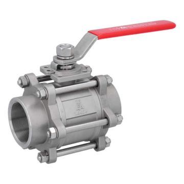 Ball valve 21/2 "PN40, 1.4408 / PTFE, HT, Female, full DONE., DIN3202-M3