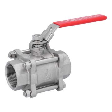 Ball valve 11/2 "NPT, 800 WOG, 1.4408 / PTFE, Female, full DONE., DIN3202-M3