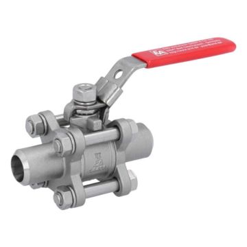 Ball valve DN10, PN64, 1.4408 / PTFE, Weld ends, full bore, DIN3202-S13