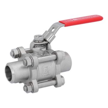 Ball valve DN20, PN64, 1.4408 / PTFE, HT, Weld ends, full bore, DIN3202-S13