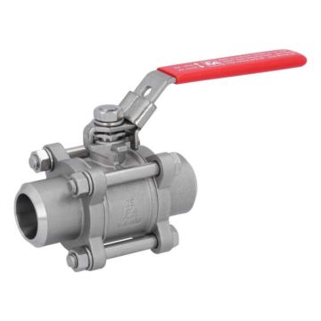 Ball valve DN25, PN64, 1.4408 / PTFE, HT, Weld ends, full bore, DIN3202-S13