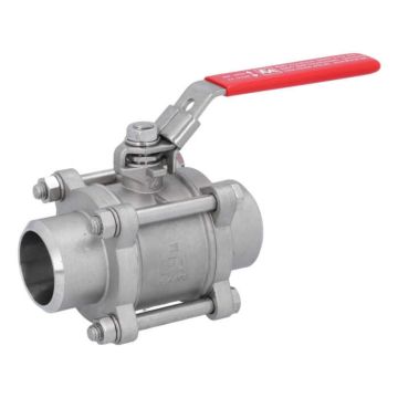 Ball valve DN32, PN40, 1.4408 / PTFE, HT, Weld ends, full bore, DIN3202-S13