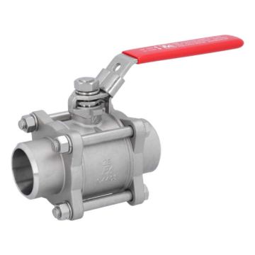 Ball valve DN40, PN40, 1.4408 / PTFE, HT, Weld ends, full bore, DIN3202-S13