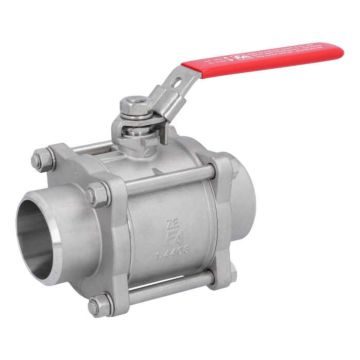 Ball valve DN50, PN40, 1.4408 / PTFE, HT, Weld ends, full bore, DIN3202-S13